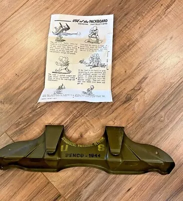 $19.95 • Buy WW2 NOS US Packboard Frame Shelf Attachment W/ Instruction Sheet 1944 BECNO 1944