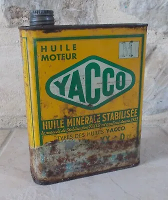Antique YACCO M Oil Can Auto Old Vintage France French Petroleum Green Yellow • $58.08