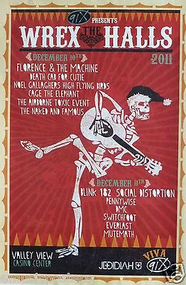 $14.31 • Buy Blink 182/social Distortion/pennywise  Wrex The Halls  2011 Concert Tour Poster