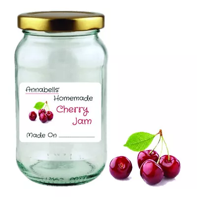 £9 • Buy 180 Personalised Cherry Jam Jar Labels Preserve Jam Jar Chutney Bottle Cherries