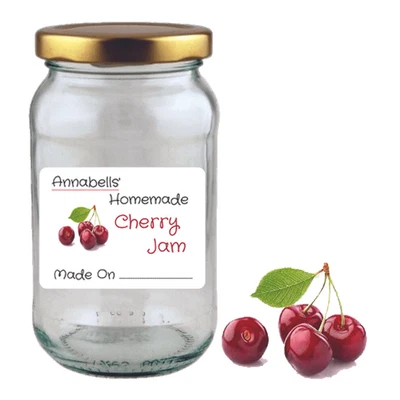 £9 • Buy 180 Personalised Cherry Jam Jar Labels Preserve Jam Jar Chutney Bottle Cherries