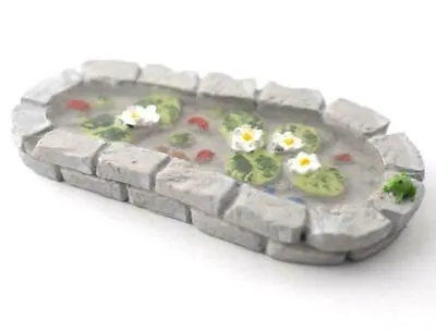 £5.99 • Buy Dolls House Grey Brick Garden Pond With Frog Miniature 1:12 Scale Accessory