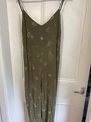 £0.99 • Buy HONEY PUNCH Sea Themed Silver/Green Jumpsuit Size L (size 10-12)
