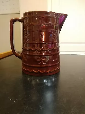 Vintage Brown Marcrest Daisy & Dot Oven-Proof Stoneware Pitcher 8  USA • $18.99