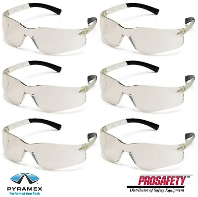 6 PR ZTEK S2580S I/O MIRROR Indoor/Outdoor Lens Work Safety Glasses ANSI Z87+ • $13.75