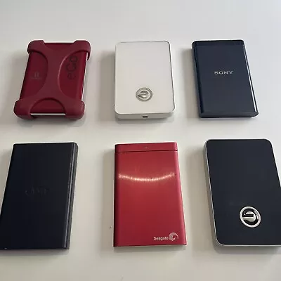 Job Lot Of External Hard Drives X 6 Seagate Sony LaCie Iomega G Drive Untested • £39.99