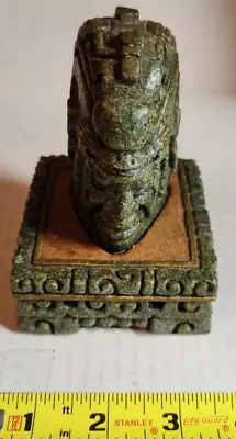 Mexican Mayan Aztec Design Zarebski Green Stone Figure • $80