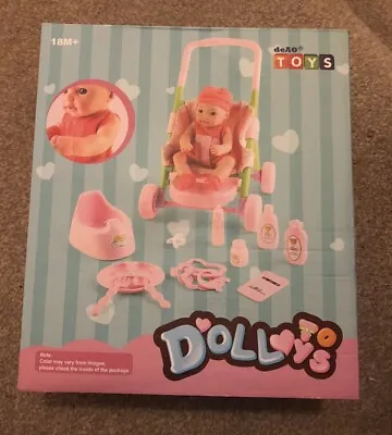 DeAO My First Baby Doll Play Set With Stroller & Accessories For Toddlers • £199.99
