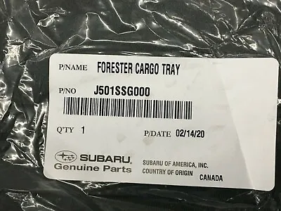 Subaru 2014-2018 Forester Rear Cargo Tray Mat Liner Black OEM NEW J501SSG000  • $81.55
