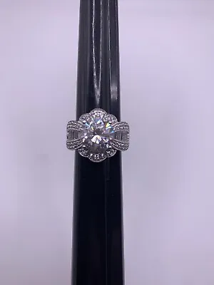 Stunning Diamonique Epiphany Cocktail Ring By Imena Silver 925 CZ Size 6.25 • $40