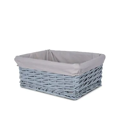 £12.99 • Buy Grey Painted Three Sizes Available Wicker Storage Basket Shelf Organization Gift