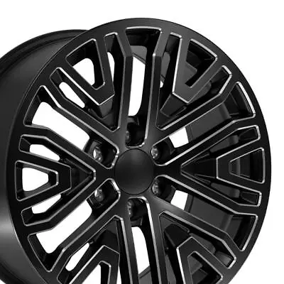 20 Inch Milled Black 5906 Rims Set(4) Fit Chevy Silverado Tahoe Suburban RST • $1068