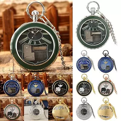 Quartz Pocket Watch Musical Movement Retro With Chain Vintage For Fathers Day • £14.75