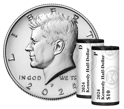 2024-P&D Kennedy Half Dollar PRE-SALE-2 Coin Set - GEM BU - From US Mint Rolls!! • $3.05