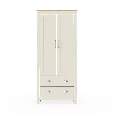 Lisbon 2 Door Double Wardrobe In Cream - Bedroom Furniture Storage Cupboard • £169.99