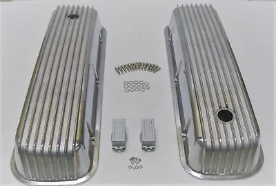 BBC Big Block Chevy Tall Finned Polished Aluminum Valve Covers 396 427 454 TALL • $108.50