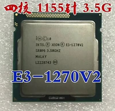 Intel Xeon E3-1270 V2 E3-1270V2 LGA1155 3.5GHz 8MB Cache Quad Core CPU Processor • $62.64