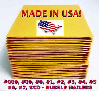 Wholesale Kraft Bubble Mailers Padded Envelopes #0 #1 #2 #3 #4 #5 #6 #7 #00 #000 • $42.50