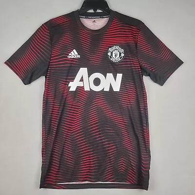 Manchester United Adidas Training Jersey Sz Small Preowned Black/Red • $11.99