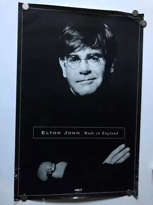 ELTON JOHN-Made In England Promo Poster 2sided '95 24x36 Vtg Pop Rock Glam • $15