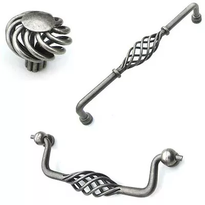 Provincial Kitchen Cabinet Handles Pewter Cupboard Door Pull Drawer Bathroom • $7.95