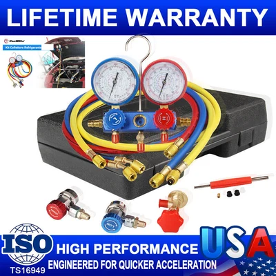 $59.99 • Buy HVAC A/C Manifold Gauge Set Air Condition Pressure Guage Connector Refrigeration