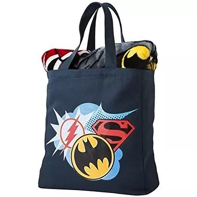 Justice League Silk Throw Blanket & Canvas Tote Set - Brand New With Tags - Rare • $32.89