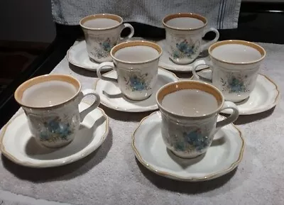 Set Of 6 - Mikasa Garden Club - Day Dreams - Cups / Saucers - EC461/ EC400  • $11.10