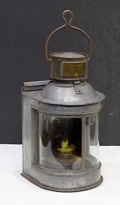 METAL INDUSTRIES Antique MASTHEAD Tin SHIP'S LANTERN Oil Lamp / HAMILTON CANADA • $124.95