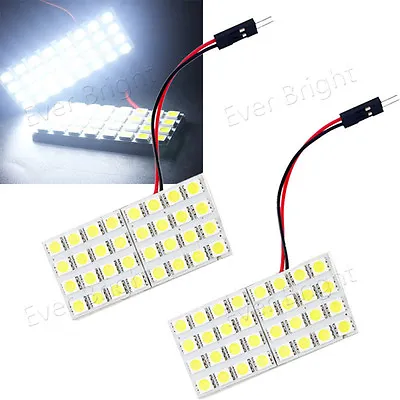 2x White 32SMD 5050 LED Panel Light Interior Door Map Dome Lamp T10+BA9S+Festoon • $10.07