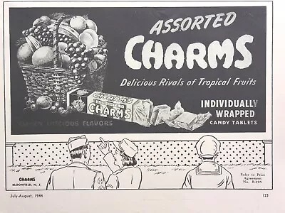 Charms Candy Tablets Bloomfield NJ Sailor Soldier WAC  Vintage Print Ad 1944 • $12.77