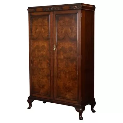 Fine 1920's Waring & Gillow Lancaster Burr Walnut Double Wardrobe J1 • £1750