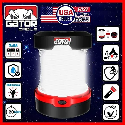 Portable LED Camping Hiking Collapsible Lantern Light Lamp Flashlight Bright • $8.99