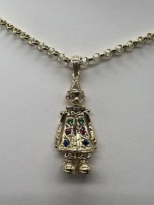 9ct Gold Multi Gem Movable Clown Necklace Pendant Fully Hallmarked & Boxed • £265.20