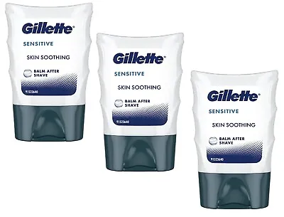 Gillette Sensitive Skin Soothing After Shave Balm 75ml - 3 PACK • £13.99