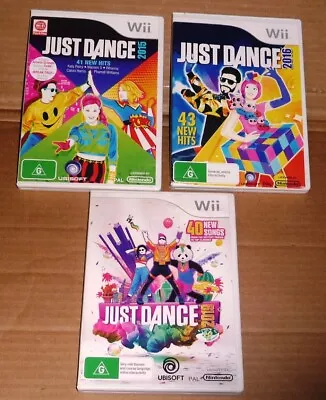 3 X Wii Just Dance  Games    20152016 & 2019   Complete   PAL • $50