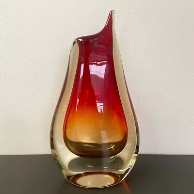Murano Vase Mid-Century Sommerso Art Glass • $165