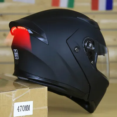 DOT Flip Up Modular Full Face Motorcycle Helmet With LED Light Men Women M~XXL • $70.29