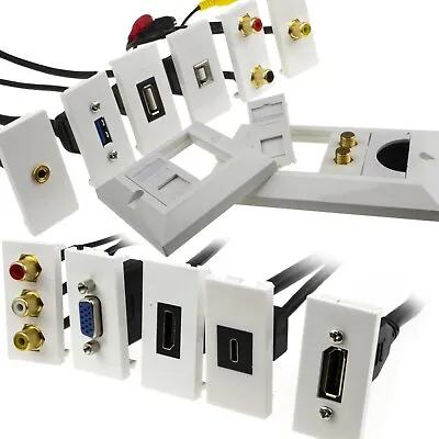 Custom Faceplate MultiMedia Wall Plate HDMI/USB/Jack/RJ45/RCA/DisplayPort/PD C • £4.49