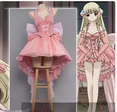 Anime/Manga Chobits Chi Cosplay Costume Lolita Pink Dress / • $65