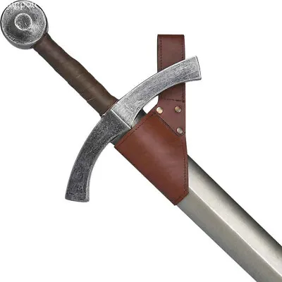 Medieval Retro PU Leather Sword Holder Sheath Waist Belt Fixed Scabbard Holster • $9.09