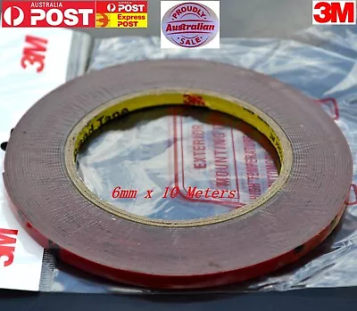 6MM X 10M Meters Genuine 3M Double Sided Tape Car Automotive Foam Attachment • $8.50