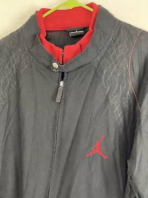 VINTAGE Size 2XL Nike Air Jordan Zip Up Jacket Black And Red Michael Jordan • $35