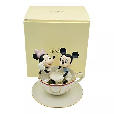 Lenox Disney Showcase Mickey’s Teacup Twirl With Minnie Mouse NEW IN BOX W COA • $139.95