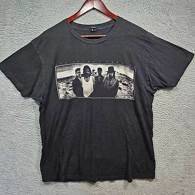 Tultex Adult XL Black Shirt The Joshua Tree 1987 Tour Dates Europe Vintage U2 • $16.88