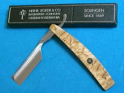 Nm Heinr Boker Tree Brand 7/8  Wood Barbers Straight Razor Shaving Knife Vintage • $349.99