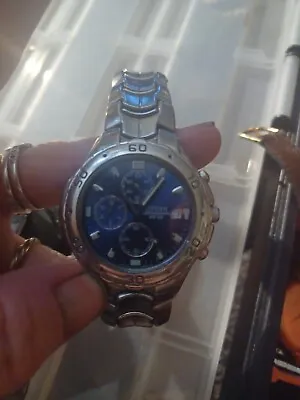 Vintage Mens Citizen Chronograph WR 100 Wrist Watch • $63