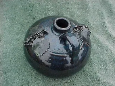 Southern Handmade Pottery BOBBY FERGUSON Gillsville Georgia GA Grapes Jug W Hand • $150