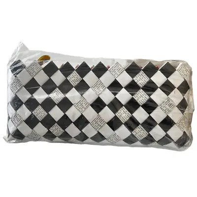 Nahui Ollin Arm Candy Black And White Clutch Purse Zip Top NEW • $19.88