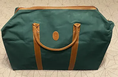 Vintage Ralph Lauren Green Weekender Travel Tote Bag Gym Duffle Large • $136.26